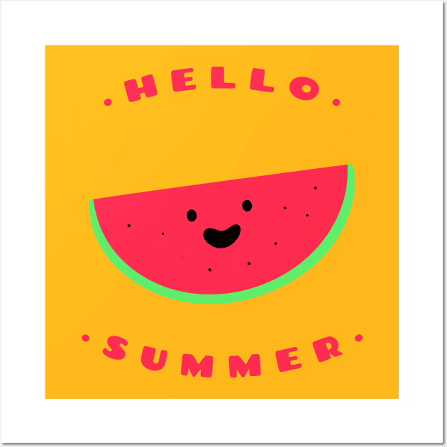 Hello Summer Delicious Watermelon Wall Art by Art Deck